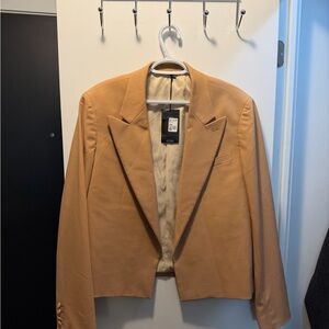 Tan Unisex Cropped Blazer